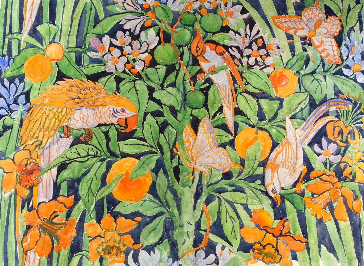 Jungle Chat c1930 (gwasz na papierze) autorstwa Edmund Hunter