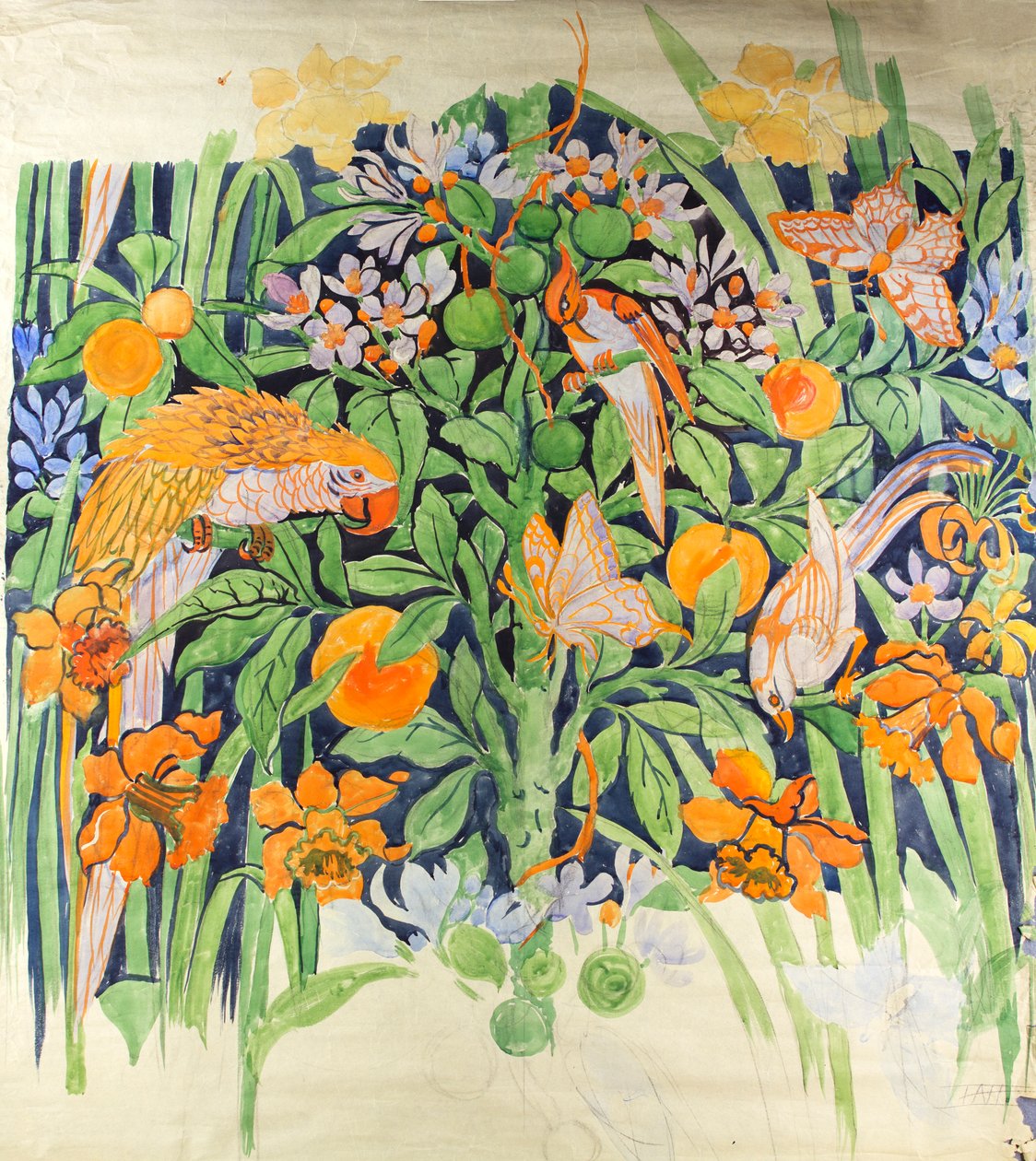 Jungle Chat c1930 (gwasz na papierze) autorstwa Edmund Hunter