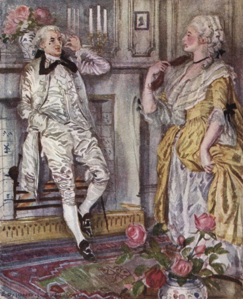 Ilustracja do The Vicar of Wakefield autorstwa Olivera Goldsmitha (kolor lito) autorstwa Edmund Joseph Sullivan