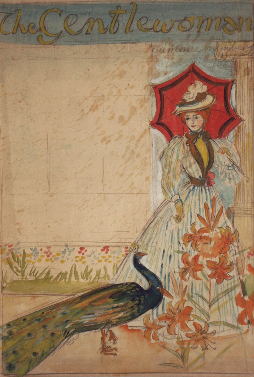 Panna, (recto); Support Home Industries (verso), ok. 1905 (gwasz na ołówku na karcie) autorstwa Edmund Joseph Sullivan