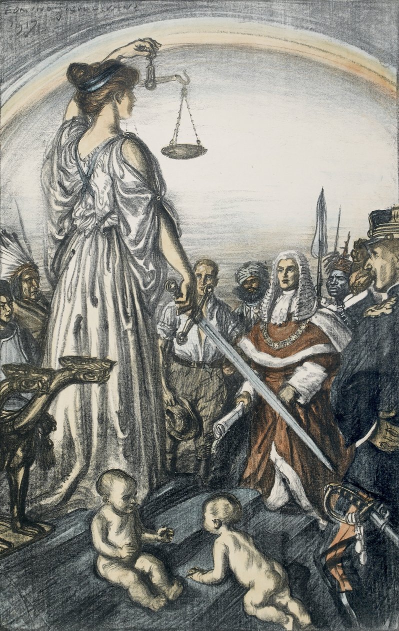 Panowanie Sprawiedliwości, 1917 (litografia) autorstwa Edmund Joseph Sullivan