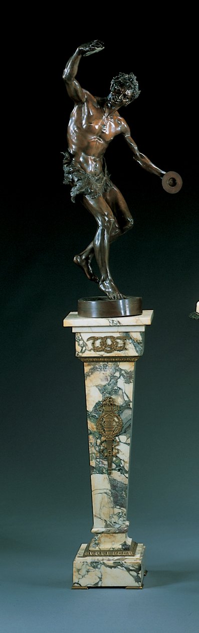 Odlany według modelu Goldscheidera, wzorowany na tańczącym satyrze grającym na cymbałach autorstwa Edmund Klotz