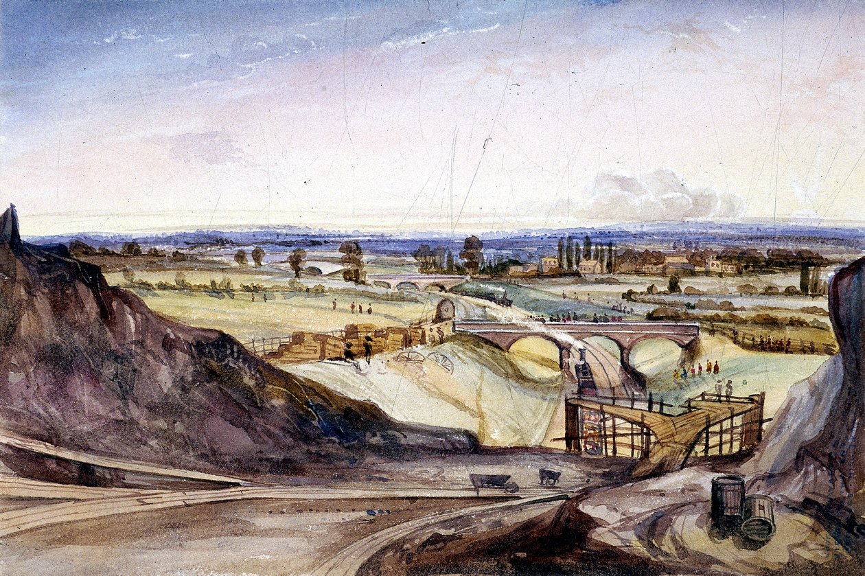 Ogólny widok Hampstead, Londyn, 1837 autorstwa Edmund Marks