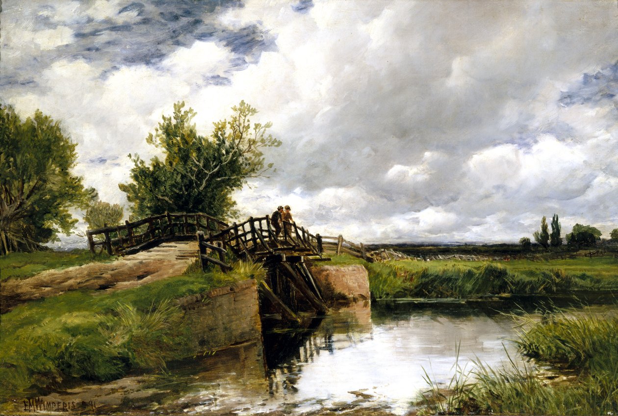 Czarny most na Ouse, 1891 autorstwa Edmund Morison Wimperis