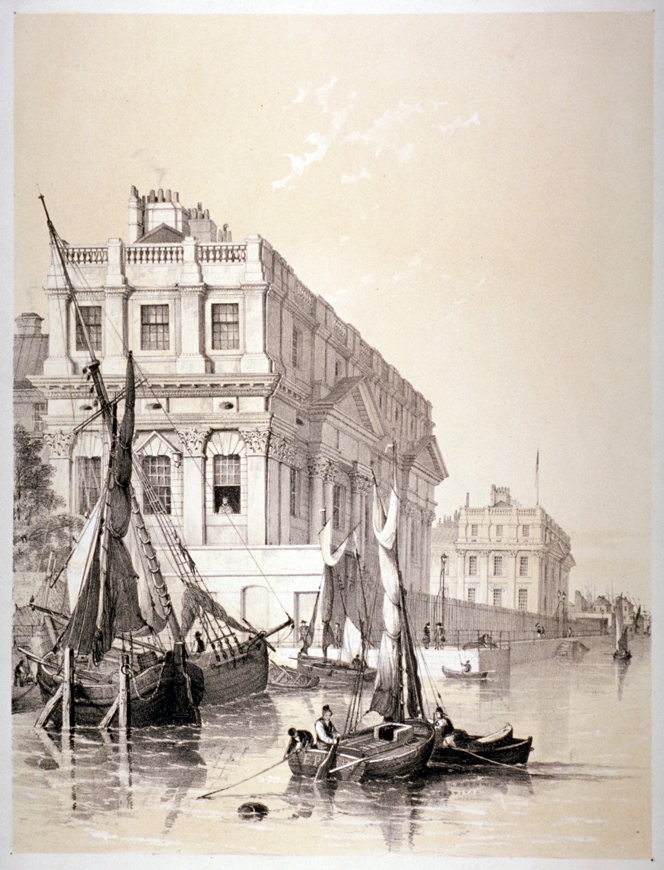 Royal Naval Hospital, Greenwich, Londyn, 1838. autorstwa Edmund Patten