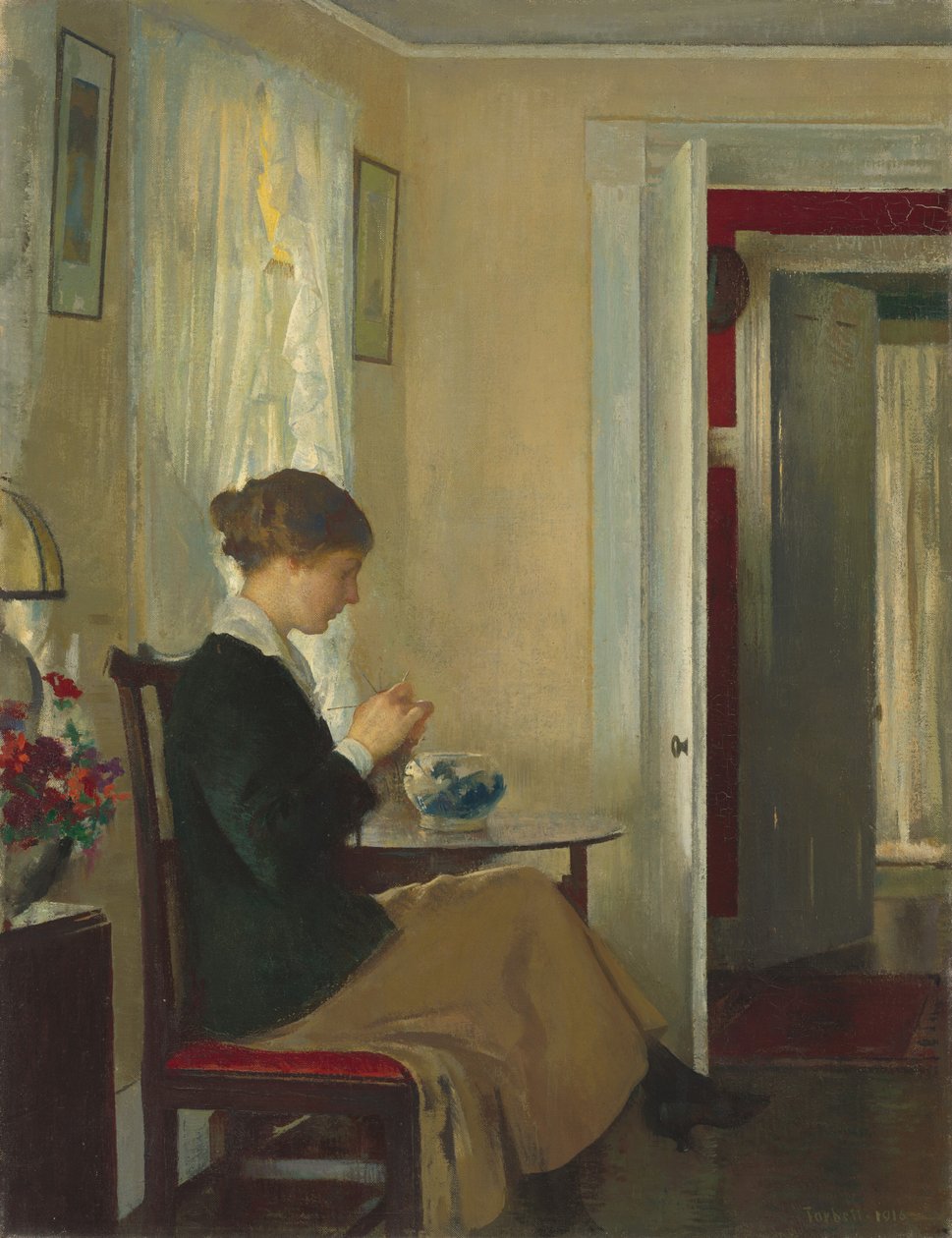 Józefina Knitting autorstwa Edmund Tarbell