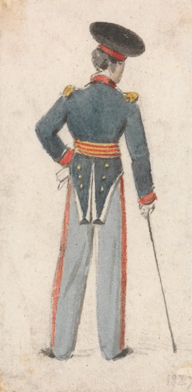 Widok żołnierza z tyłu autorstwa Edmund Thomas Parris