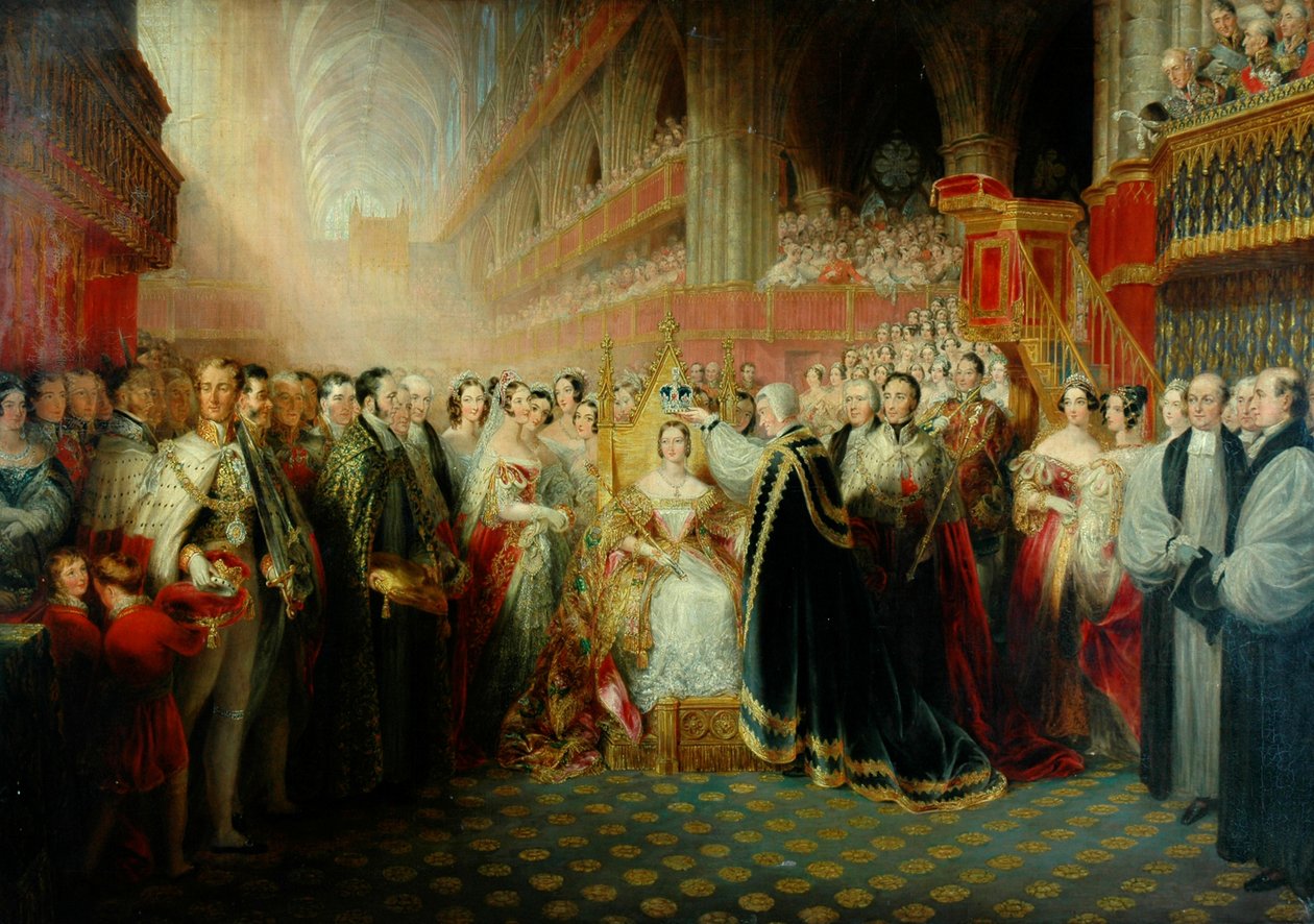 Koronacja Królowej Wiktorii (olej na płótnie) autorstwa Edmund Thomas Parris