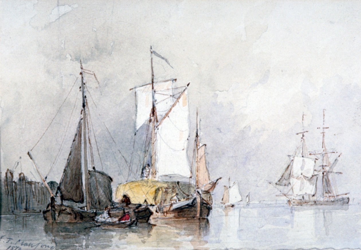 „Holenderska barka z sianem”, 1870 r. autorstwa Edmund Thornton Crawford
