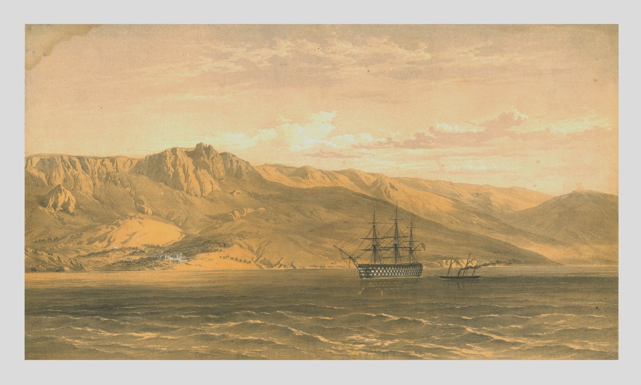 Pałac księcia Woronzoffa w pobliżu Jałty na południowym wybrzeżu Krymu, 1854, 1855. autorstwa Edmund Walker