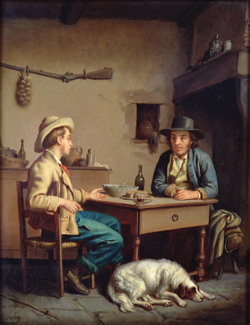 Wnętrze Chłopskiej Chaty, ok. 1903 autorstwa Edouard Amable Onslow