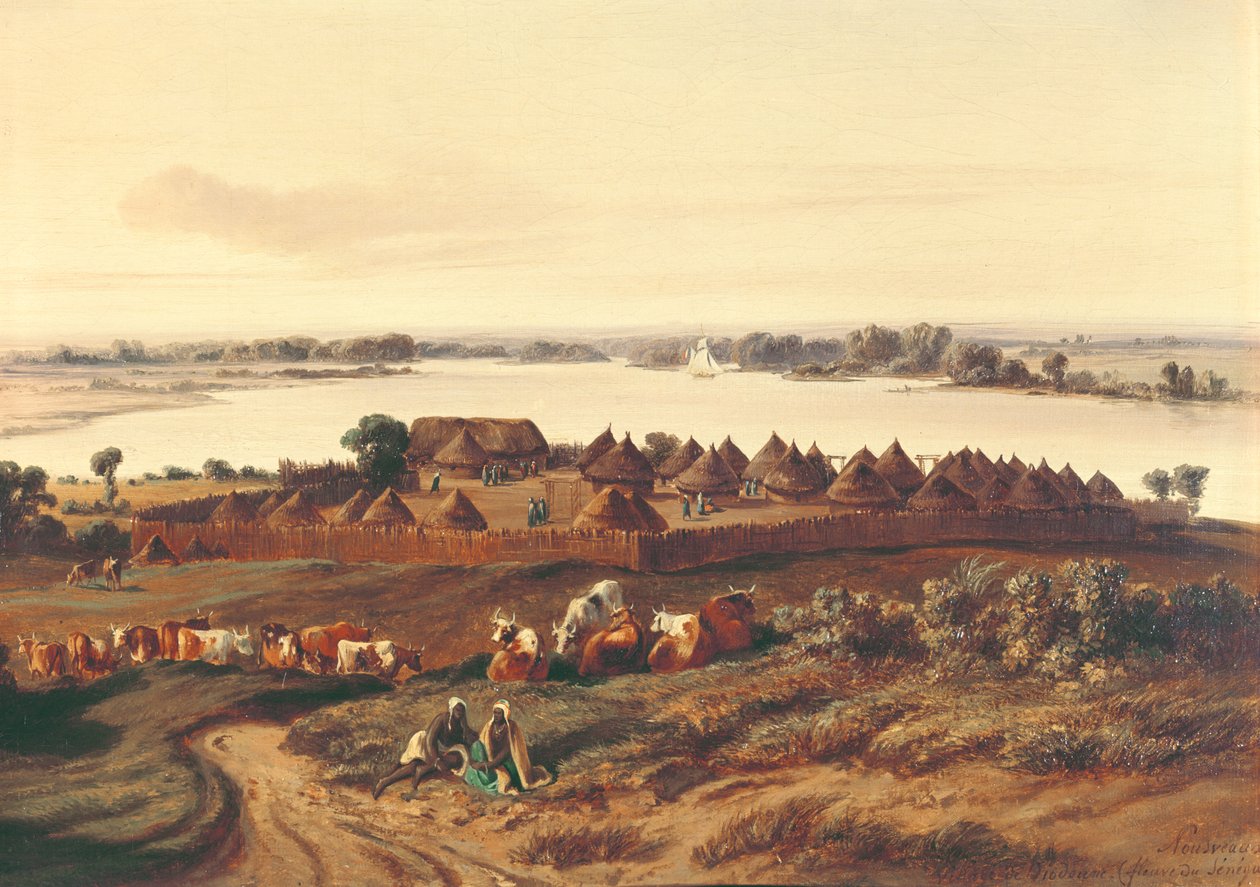 Wioska w Senegalu autorstwa Edouard Auguste Nousveaux