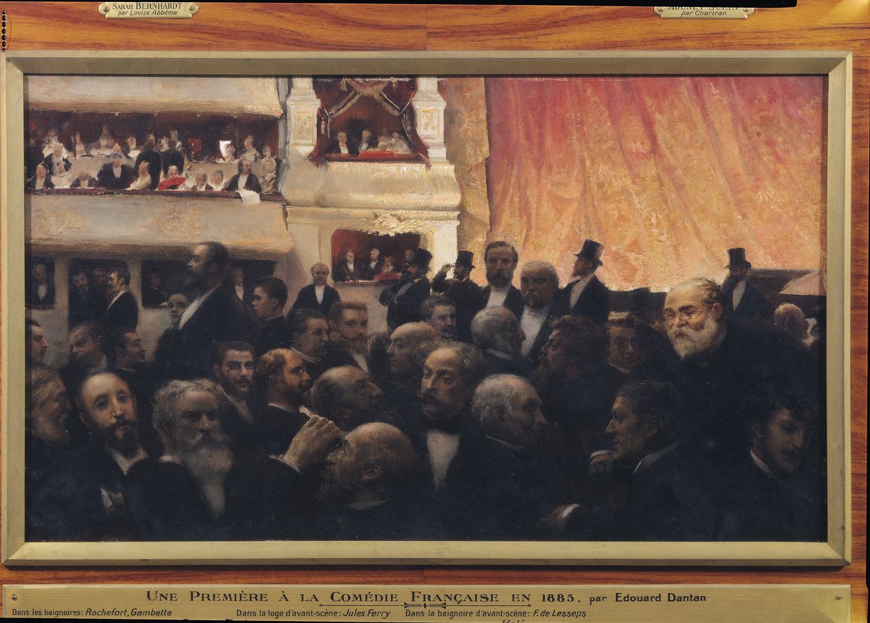 Pierwsza noc w Komedii Francuskiej w 1885 r. autorstwa Edouard Joseph Dantan