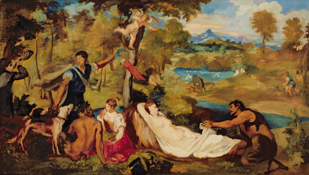 Jowisz i Antiope, 1856 autorstwa Édouard Manet