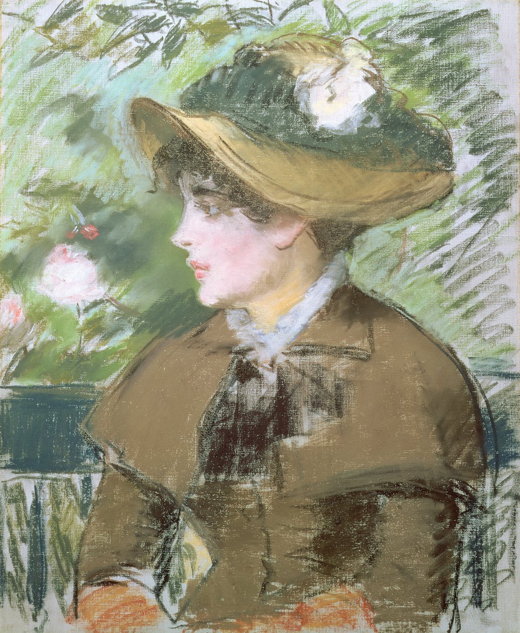 Na ławce, 1879 (pastel) autorstwa Édouard Manet