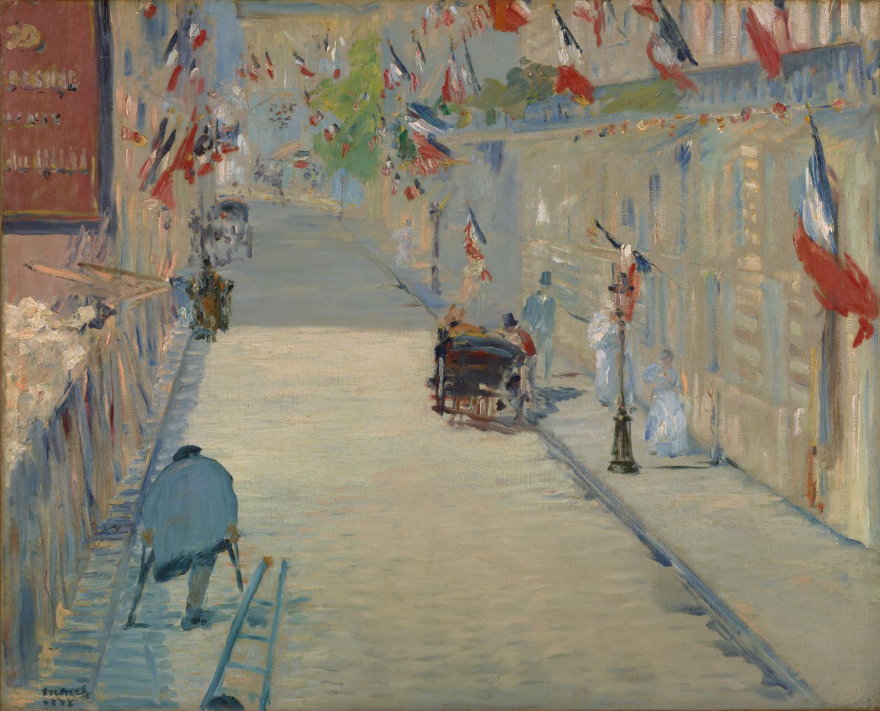 Rue Mosnier z flagami, 1878 autorstwa Édouard Manet