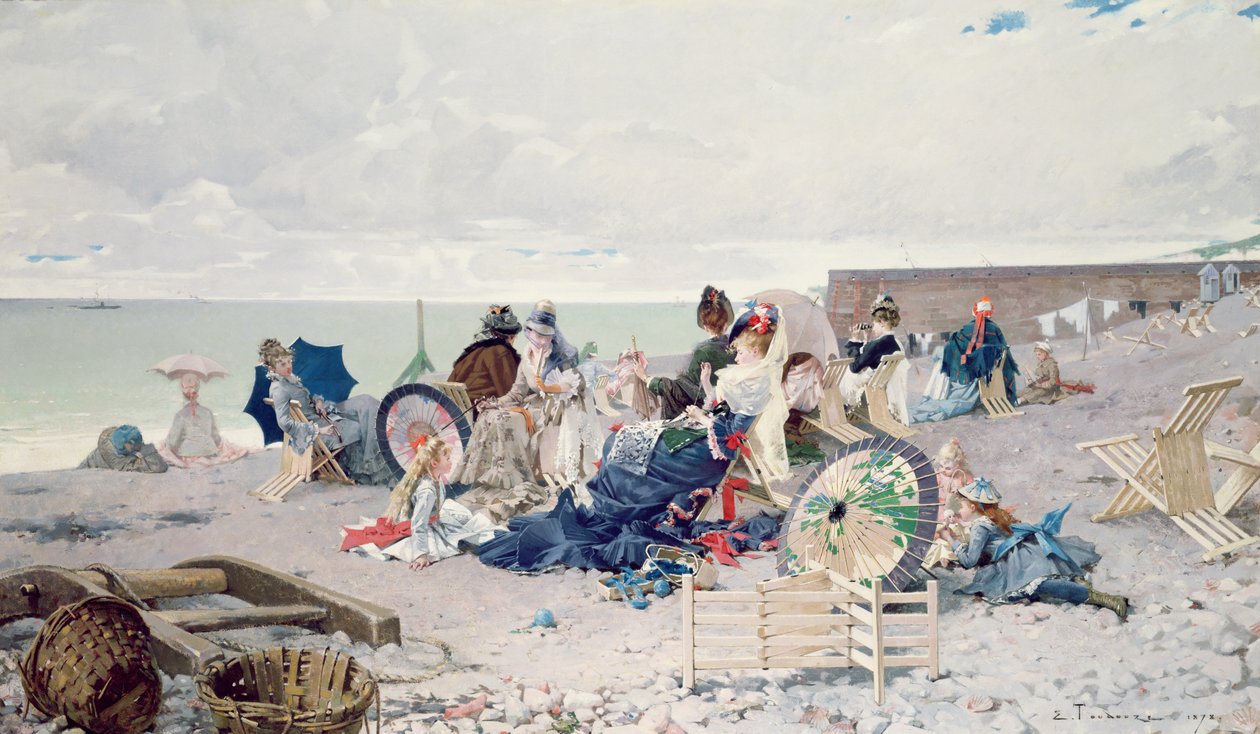 Plaża w Yport, 1878 autorstwa Edouard Toudouze