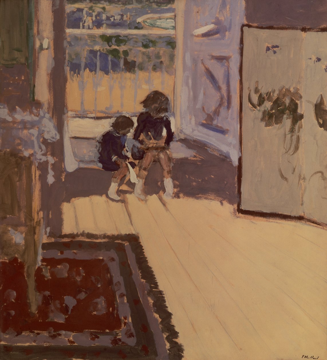 Dzieci w pokoju, 1893 (olej na tekturze) autorstwa Edouard Vuillard