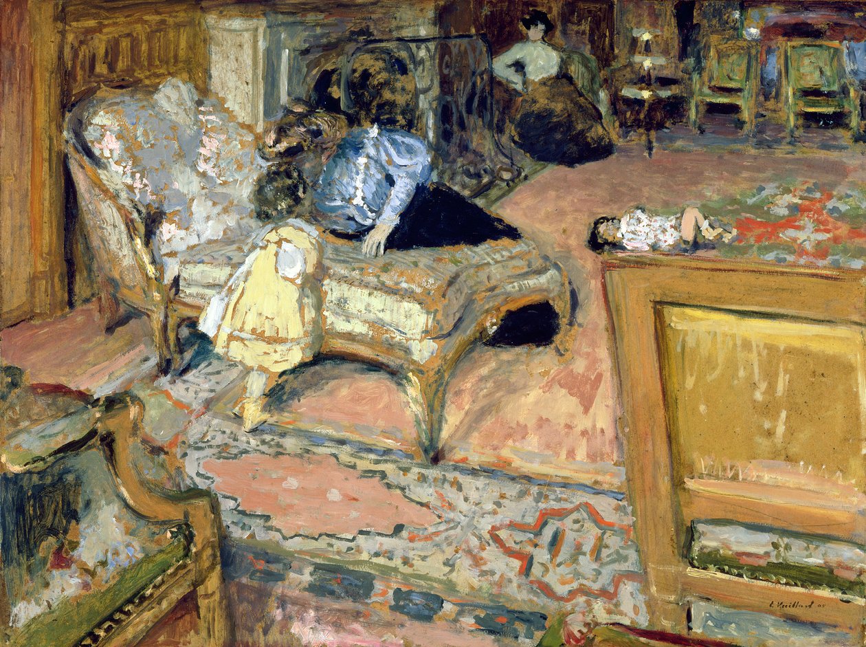 Confidence (Dzieci z Bernheim w salonie) 1905 (olej na desce nałożony na panel) autorstwa Edouard Vuillard