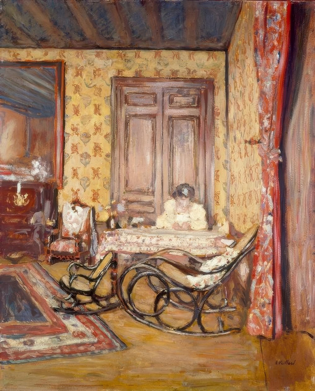 Wnętrze z bujanym fotelem autorstwa Edouard Vuillard