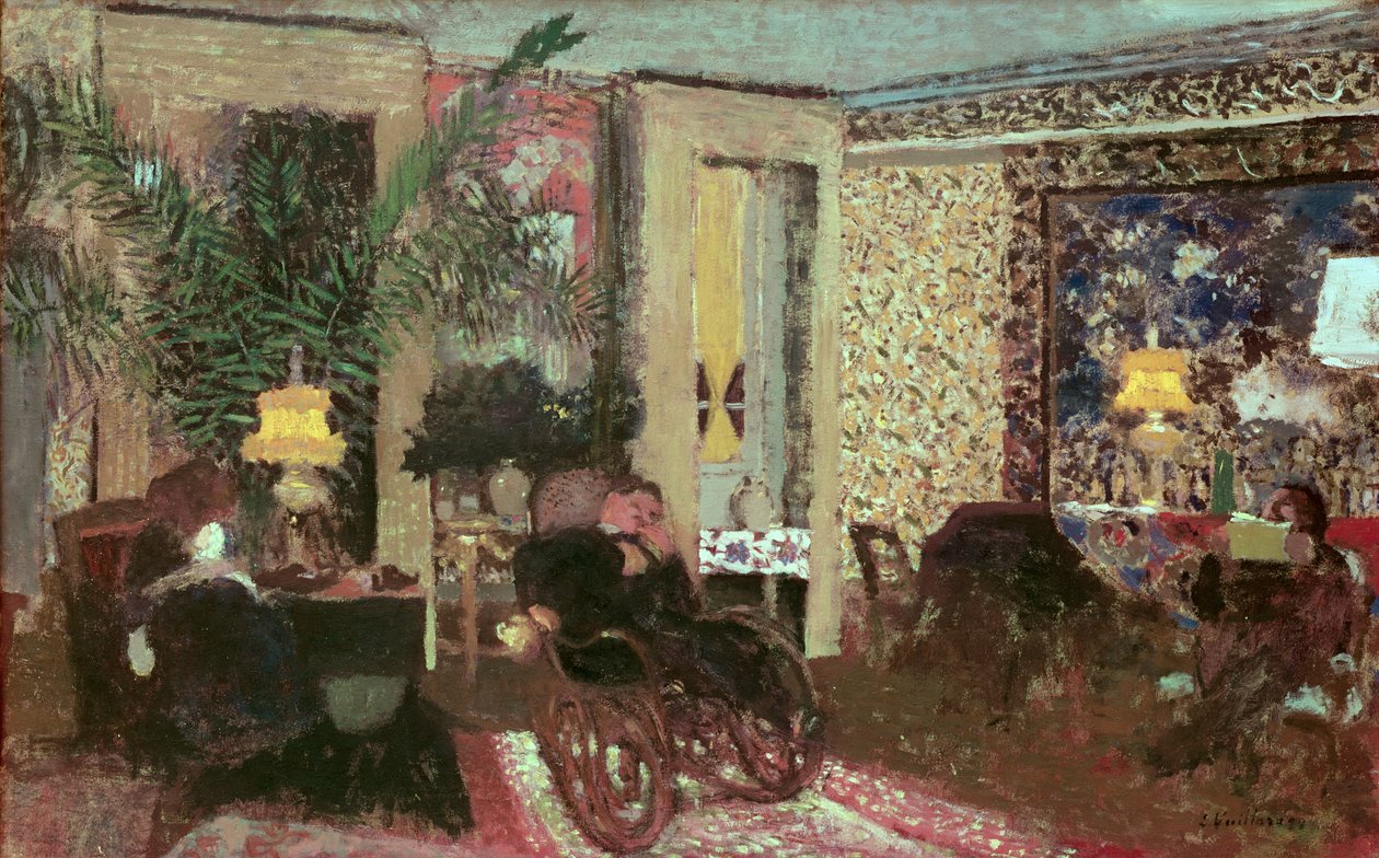 Wnętrze czyli Salon z Trzema Lampami, 1899 autorstwa Edouard Vuillard
