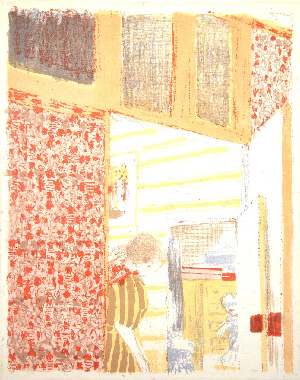 Wnętrze z różową tapetą III, 1899 autorstwa Edouard Vuillard