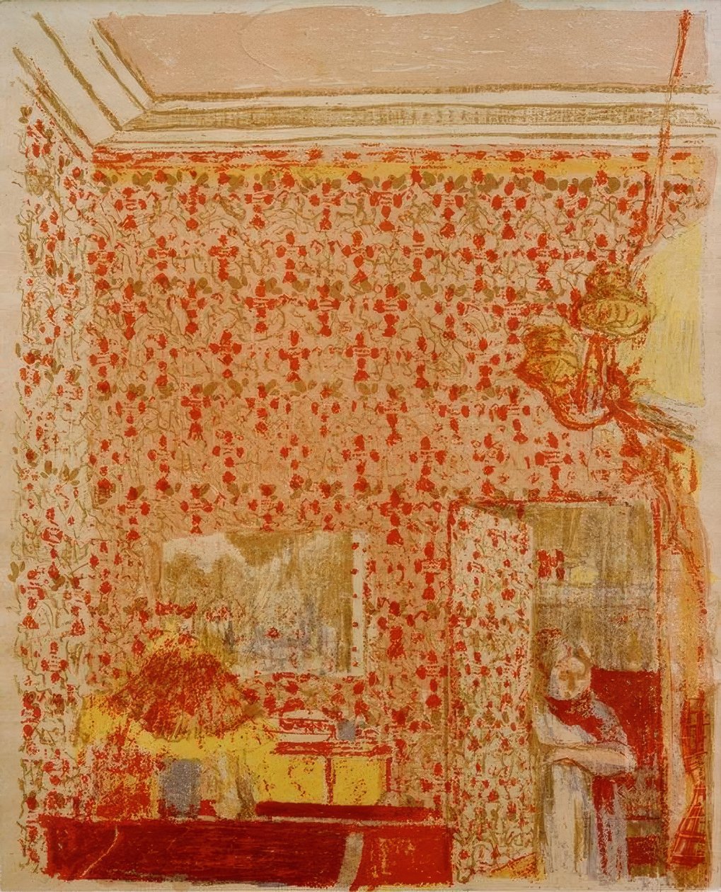 Wnętrze z różowymi zasłonami I autorstwa Edouard Vuillard