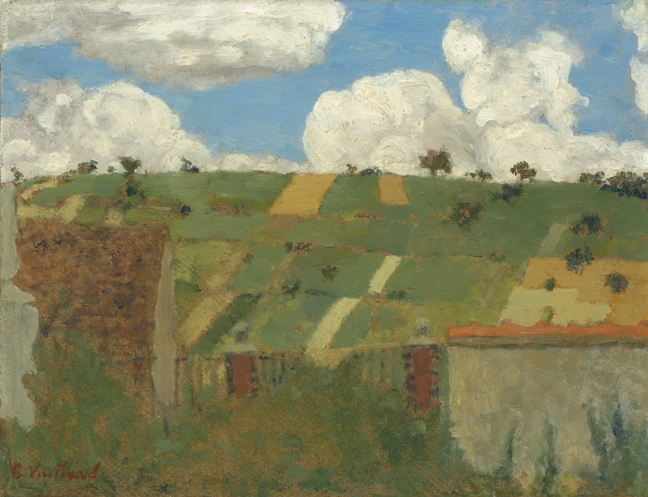 Krajobraz Ile-de-France, ok. 1894 (olej na tekturze) autorstwa Edouard Vuillard
