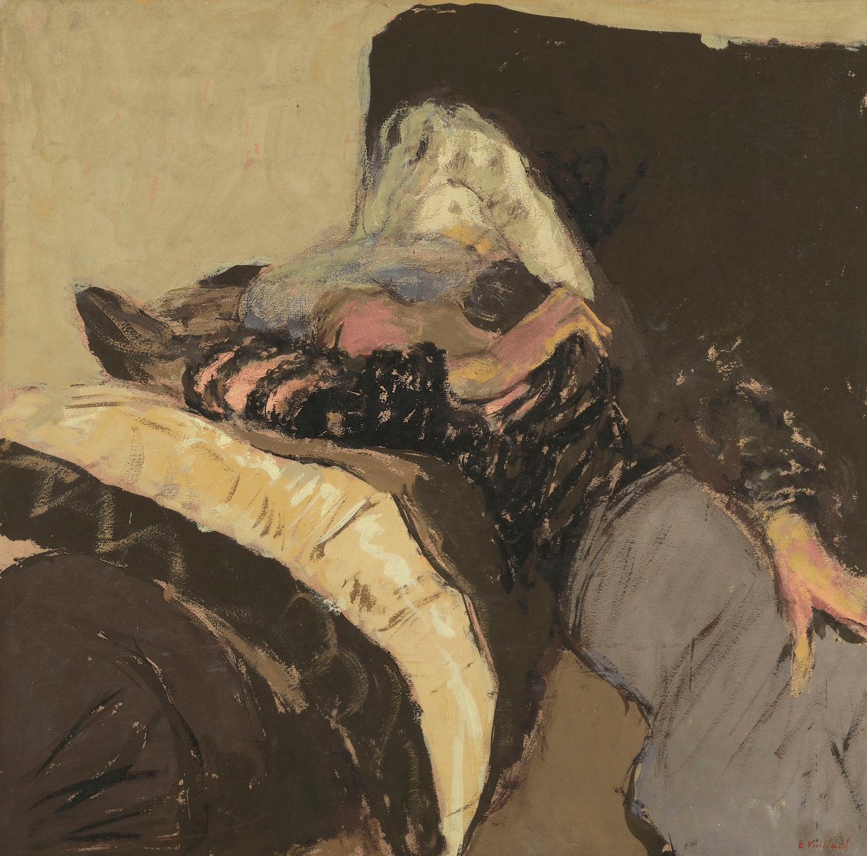 Lucy Hessel śpi na kanapie autorstwa Edouard Vuillard