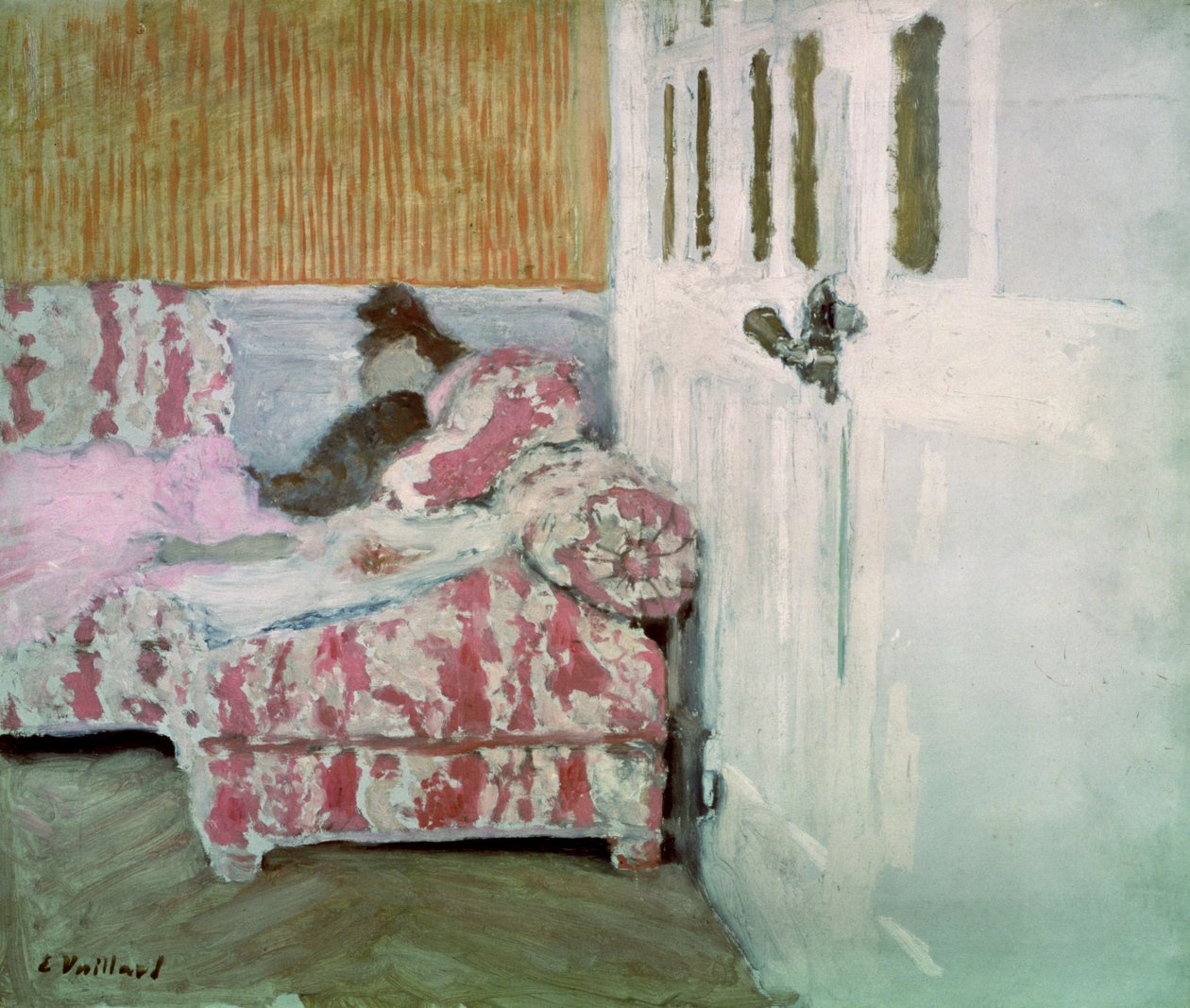 Na kanapie, czyli biały pokój, ok. 1890-93 (olej na tekturze) autorstwa Edouard Vuillard