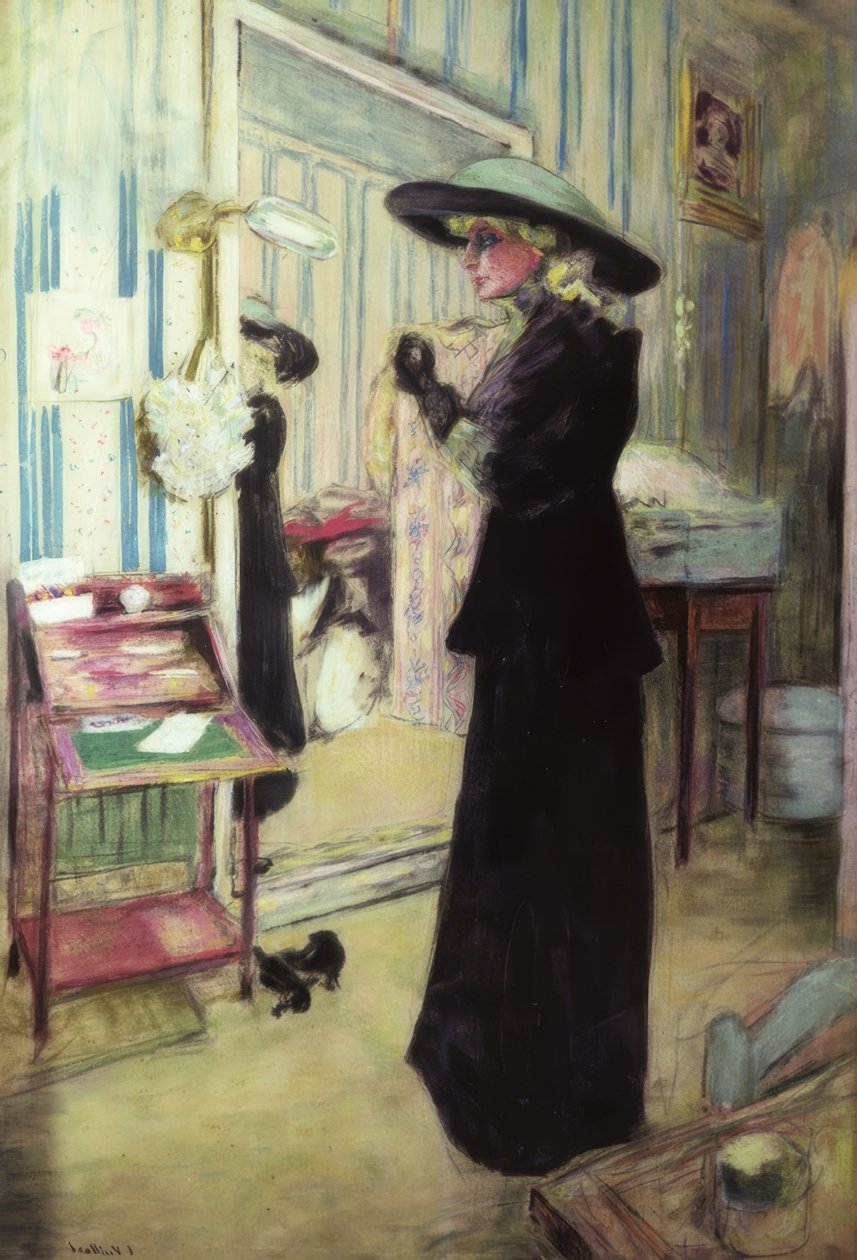 Retrato de Charlotte Lyses. Artysta: EDOUARD VUILLARD. Muzeum: MUSEE TOULOUSE-LAUTREC ALBI FRANCIA autorstwa Edouard Vuillard