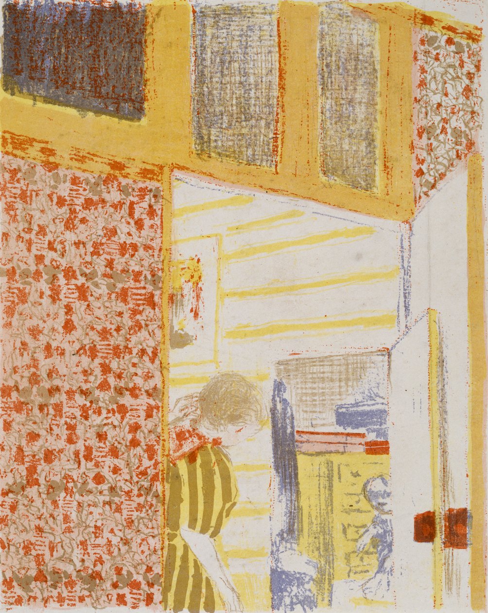 د ګلاب رنګه داخلي III، 1899 (په رنګونو کې لیتوګراف) پولی autorstwa Edouard Vuillard