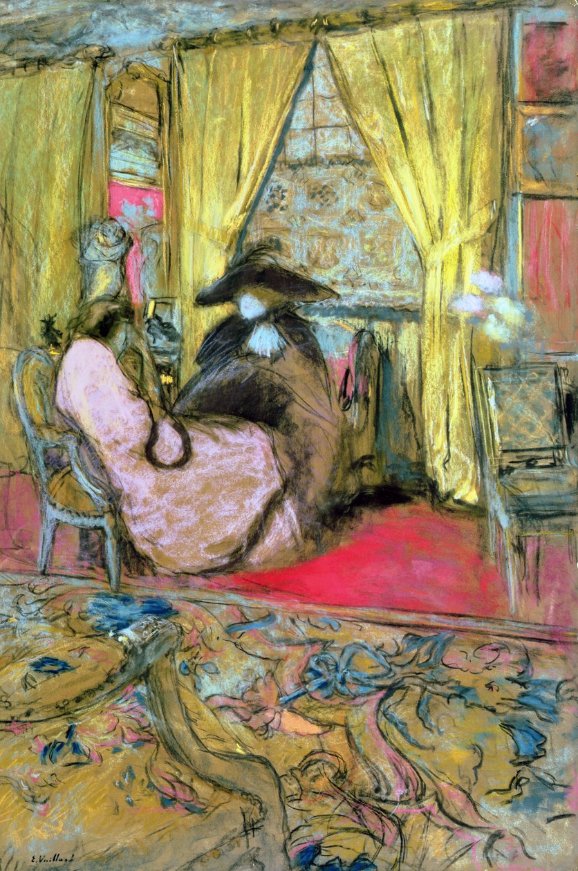 Wizyta, ok. 1910 (pastel na papierze) autorstwa Edouard Vuillard