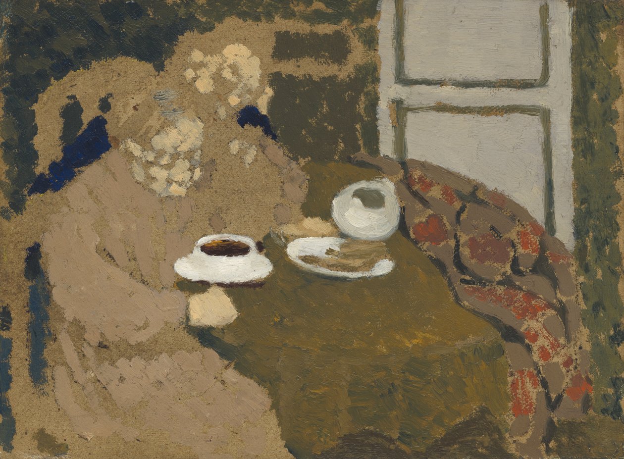 Dwie kobiety pijące kawę, ok. 1893 (olej na tekturze) autorstwa Edouard Vuillard