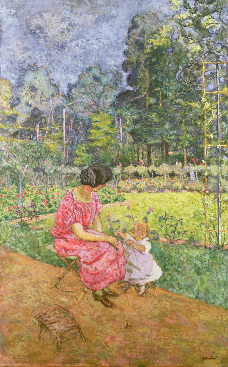 Kobieta z dzieckiem w ogrodzie 88; Kobieta z dzieckiem w ogrodzie; autorstwa Edouard Vuillard