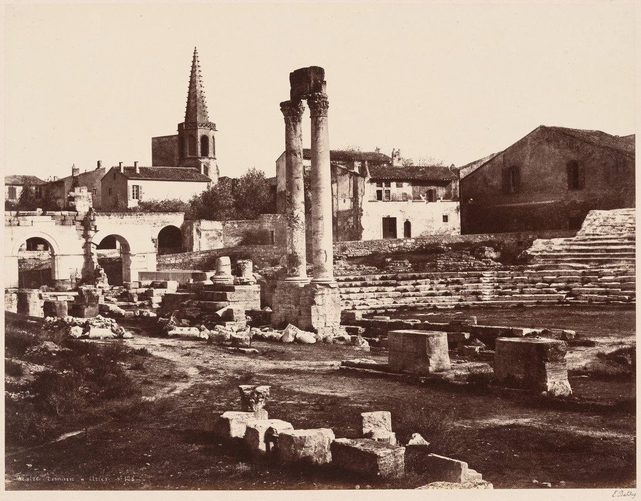 Theatre Romain a Arles (Teatr Rzymski w Arles), ok. 1855 (zdjęcie) autorstwa Edouard Denis Baldus