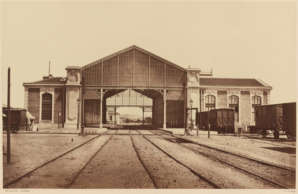 Toulon, Gare (Toulon, dworzec kolejowy), 1861 lub później (zdjęcie) autorstwa Edouard Denis Baldus