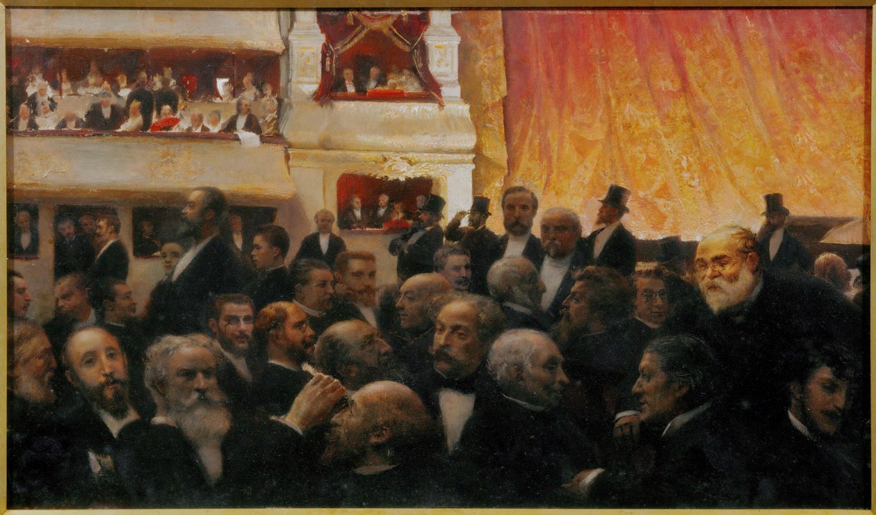 Pierwsza noc w Comedie Francaise w Paryżu autorstwa Edouard-Joseph Dantan