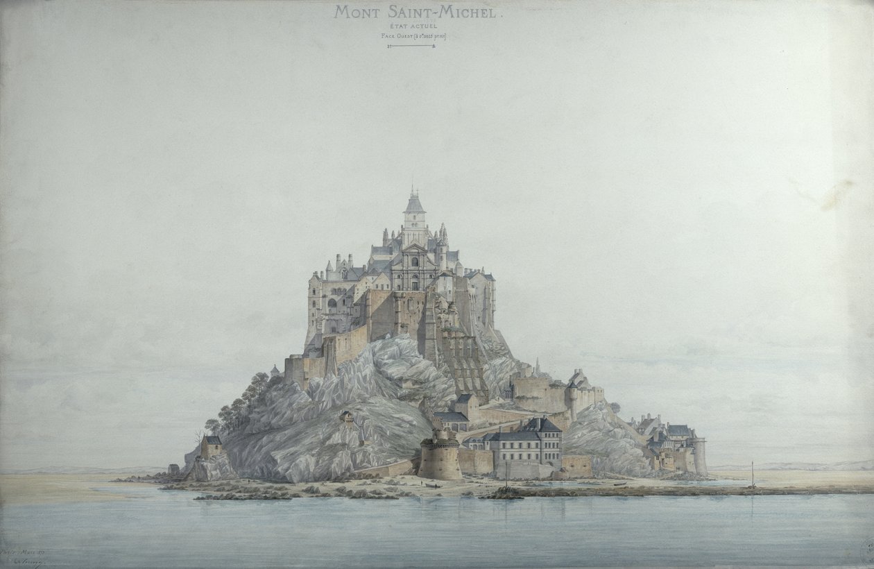 Mont Saint-Michel (strona zachodnia), 1873 autorstwa Edouard-Jules Corroyer