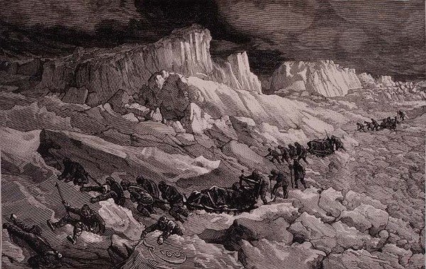 „W kry lodowej” z „Voyage a la Mer Polaire” autorstwa Edouard (after) Riou