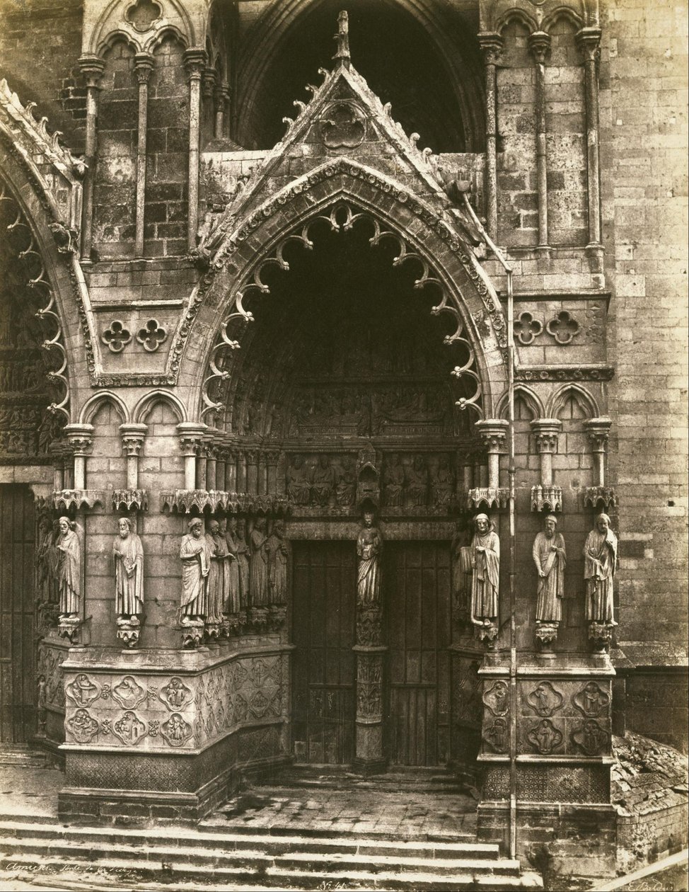Katedra w Amiens (Portal Marii Panny) autorstwa Édouard Baldus