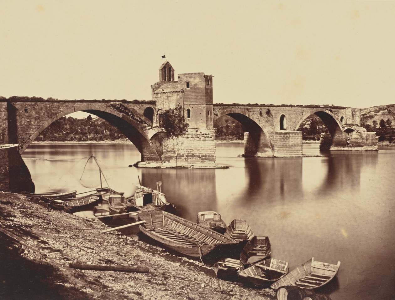 Awinion. Pont St Benezet autorstwa Édouard Baldus