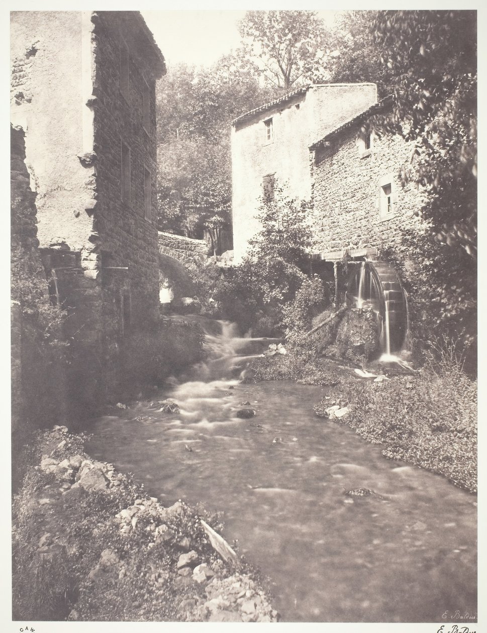 Młyny wodne w Owernii, 1852, druk 1978. autorstwa Édouard Baldus