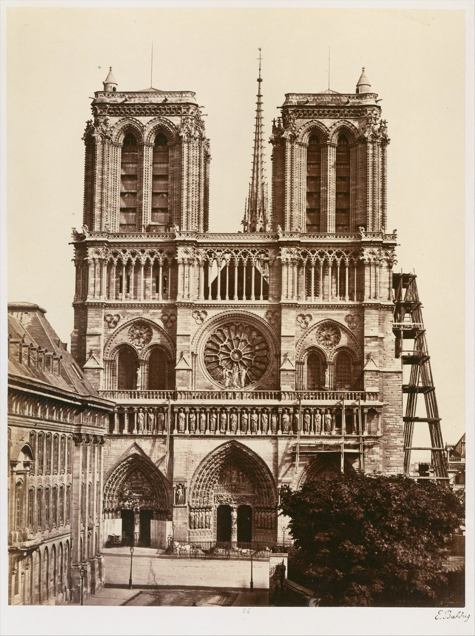 Notre-Dame (fasada) autorstwa Édouard Baldus