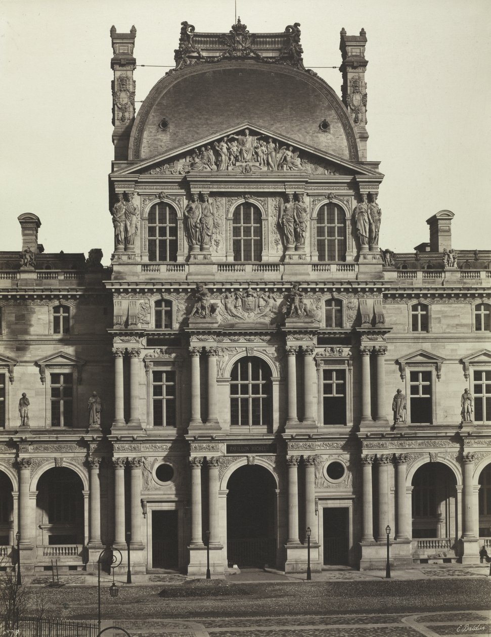 Pawilon Richelieu, Luwr, Paryż autorstwa Édouard Baldus