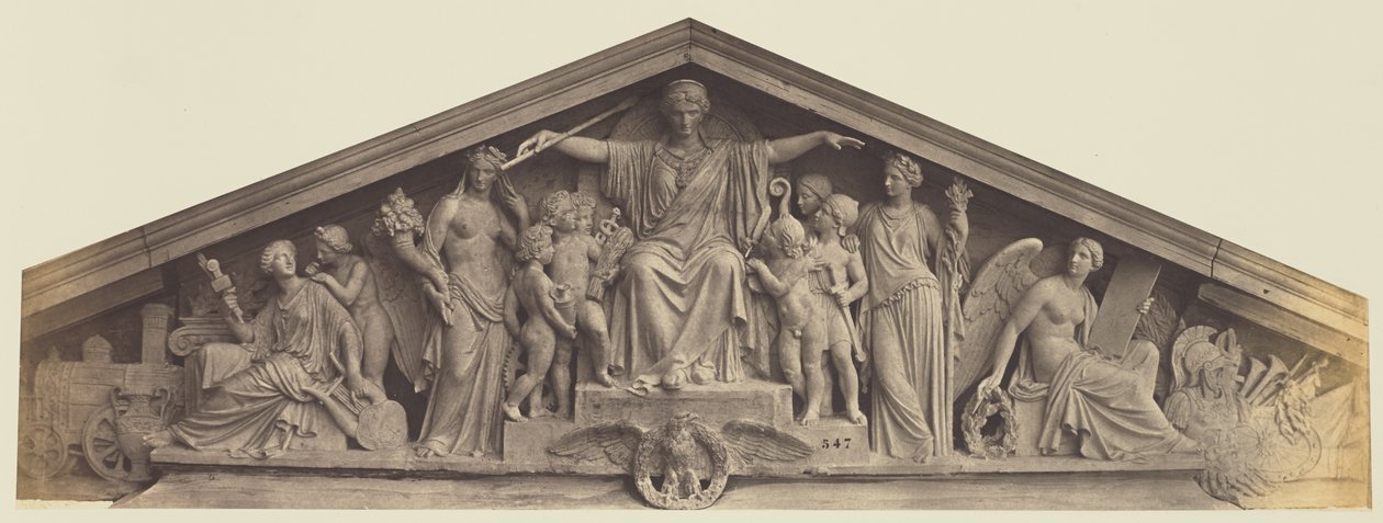 Przyczółek Pawilonu Richelieu, Luwr, Paryż autorstwa Édouard Baldus