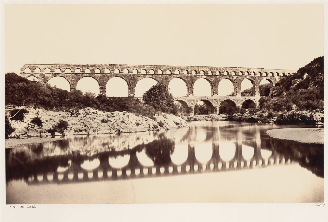 Pont du Gard autorstwa Édouard Baldus