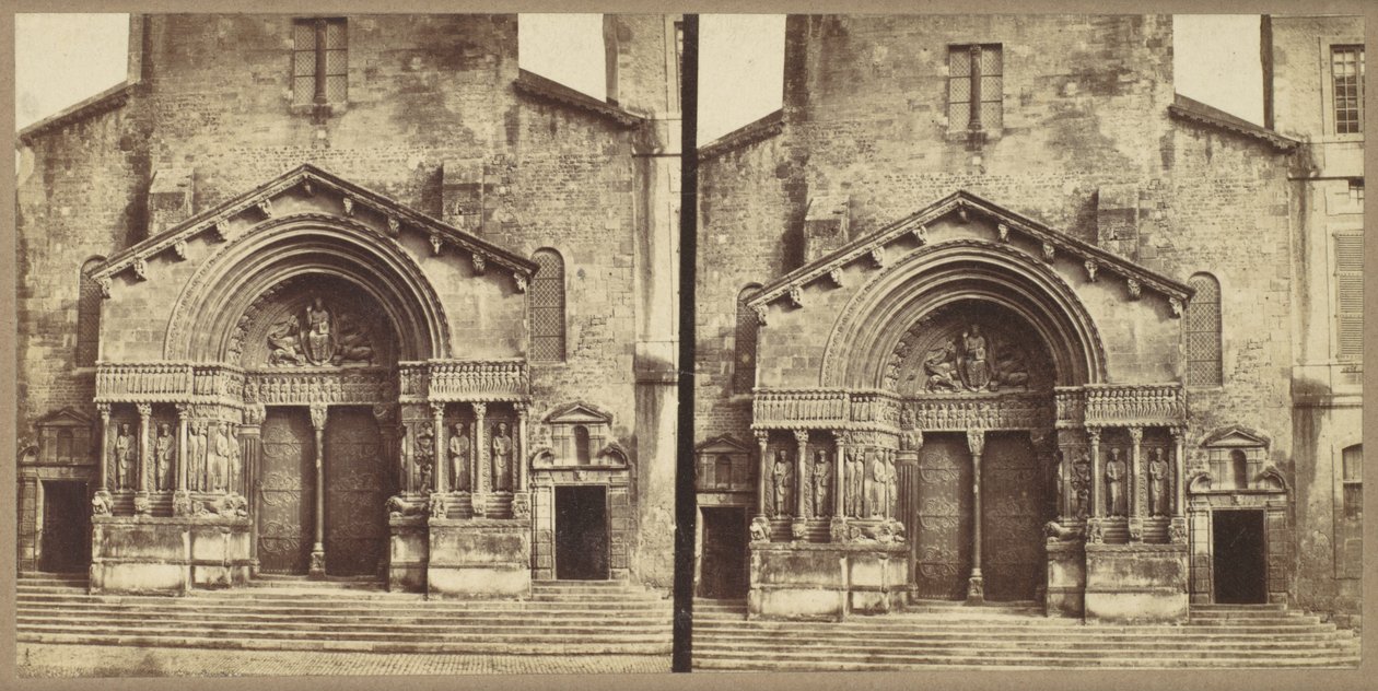 Portal, kościół Saint-Trophime, Arles autorstwa Édouard Baldus