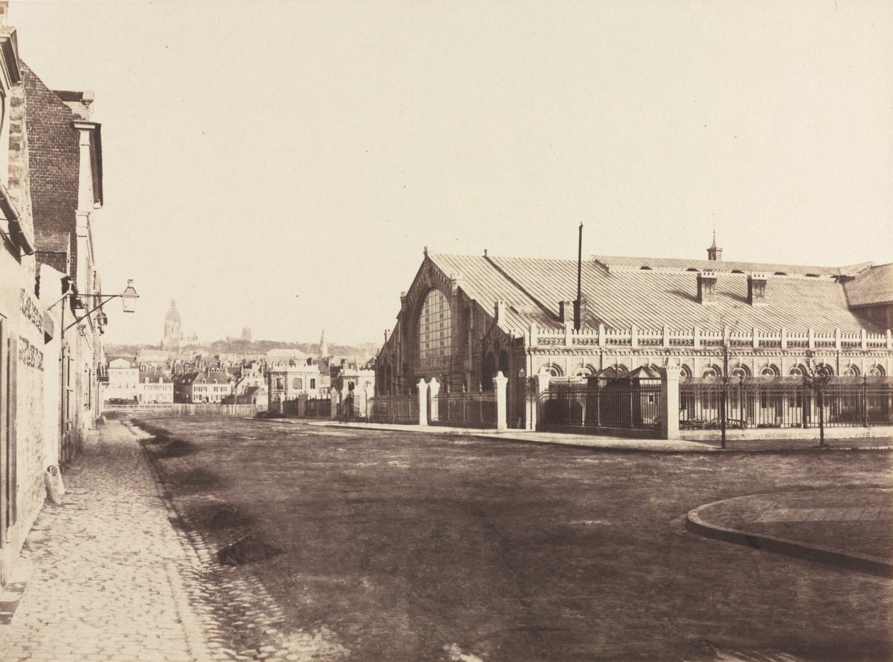 Szczyt południowy dworca kolejowego w Boulogne, ok. godz. 1855. autorstwa Édouard Baldus
