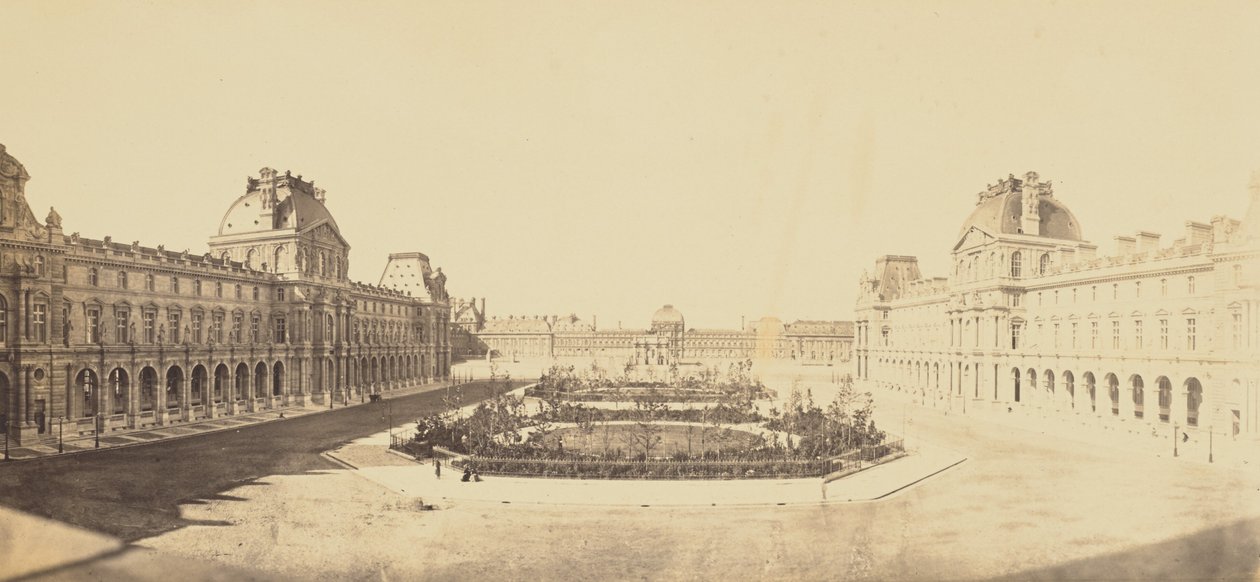[Cour Napoléon w kierunku Tuileries, Luwr, Paryż] autorstwa Édouard Baldus